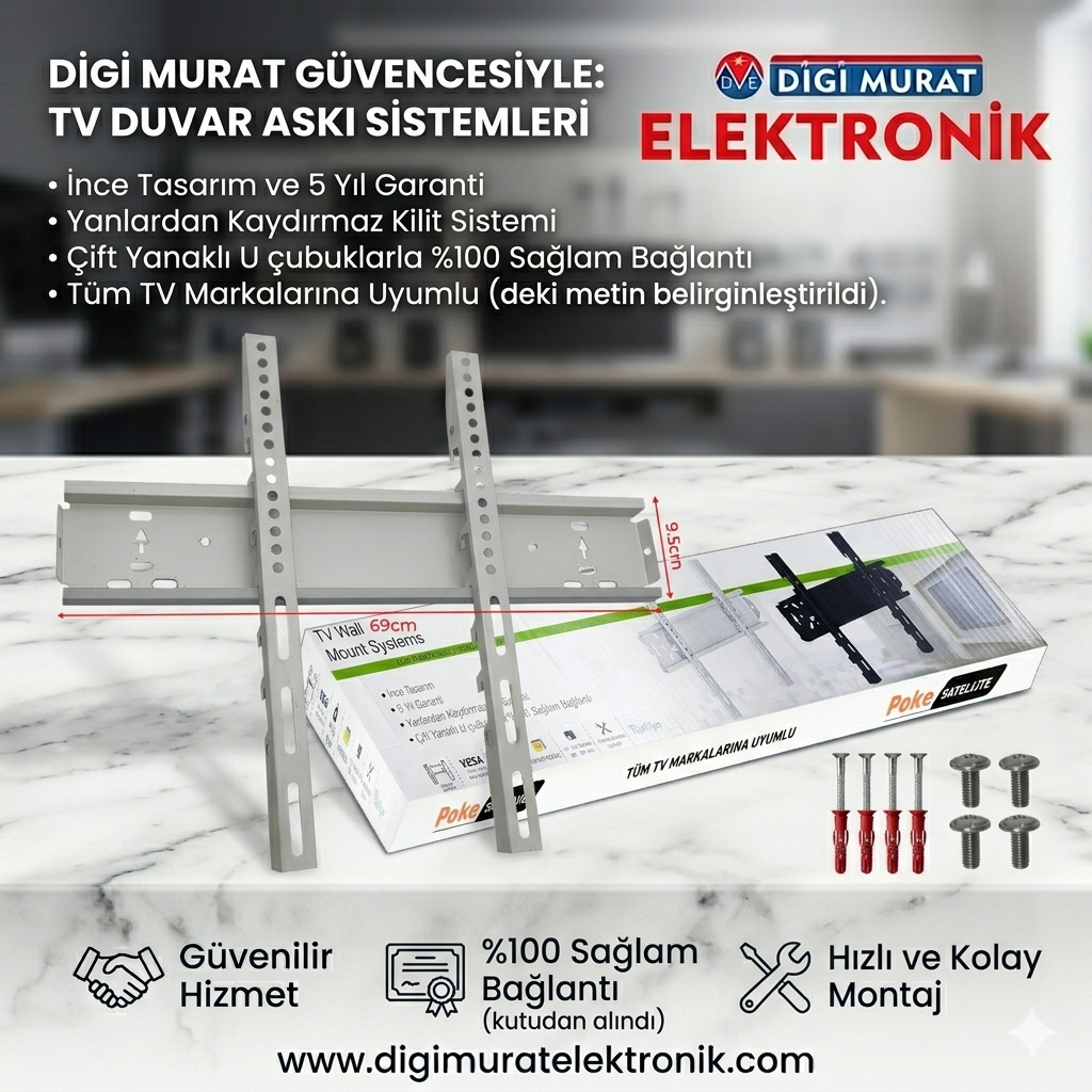 32-42 İnç 82-102cm Lcd Askı Aparatı Sabit 