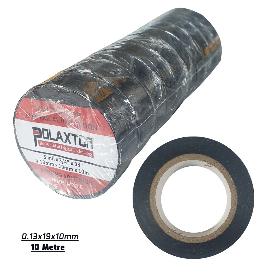 zole Bant Siyah 10mt 0.13x19x10mm 1.Kalite Pvc 10 Adet