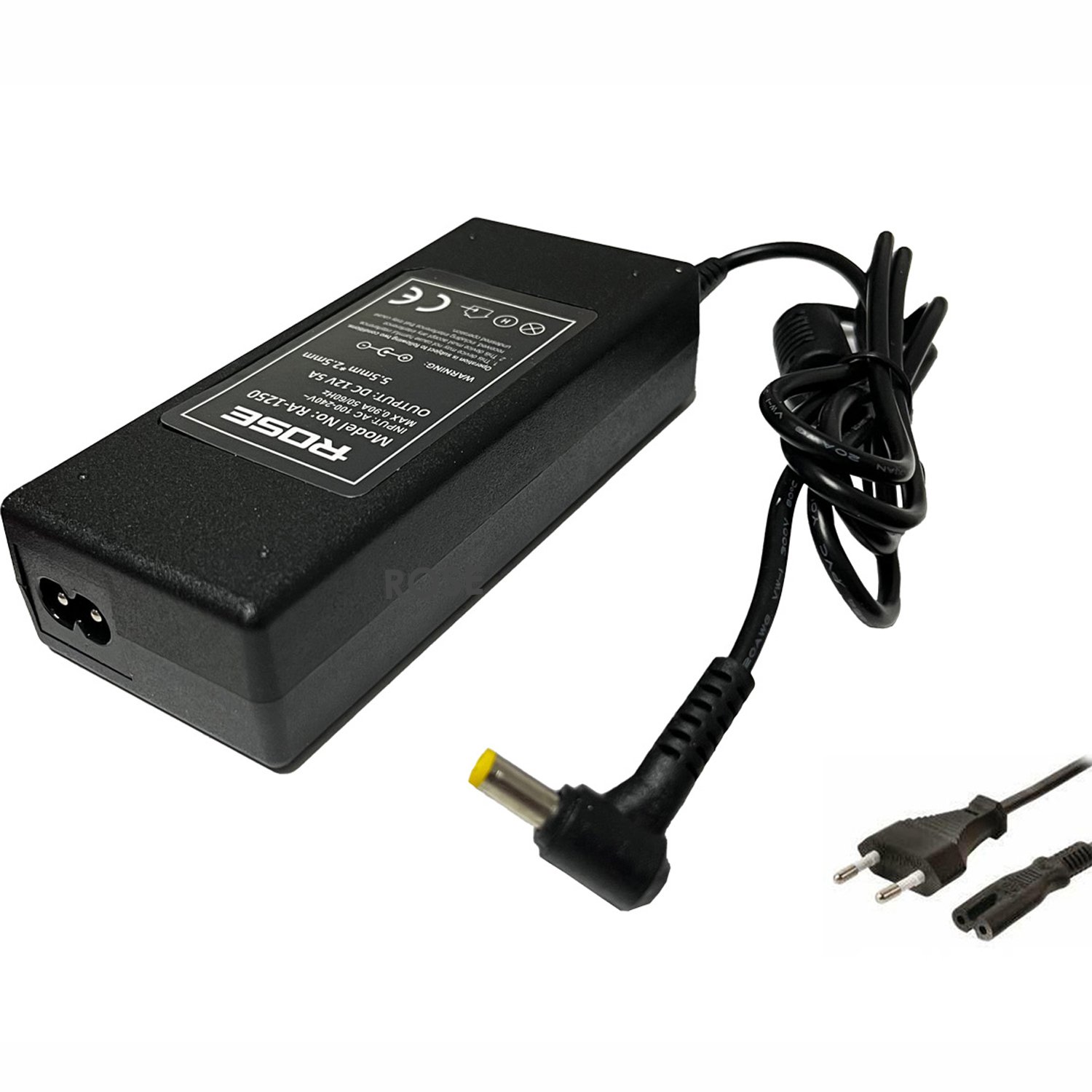 Adaptör 12v 5a Masa Tip 5.5x2.5 Plastik Kasa Rose