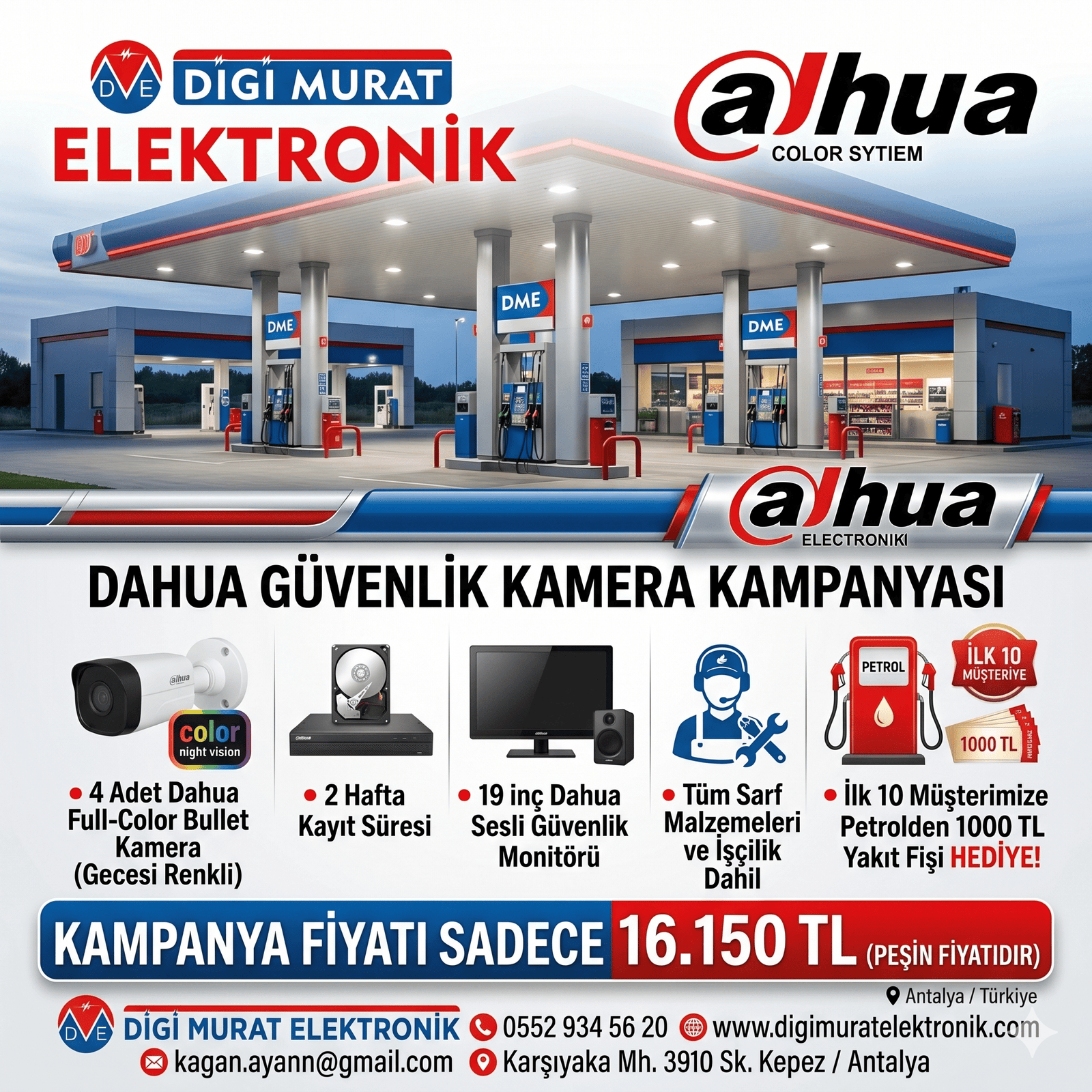 DAHUA GÜVENLİK KAMERA KAMPANYASI (4 LÜ)